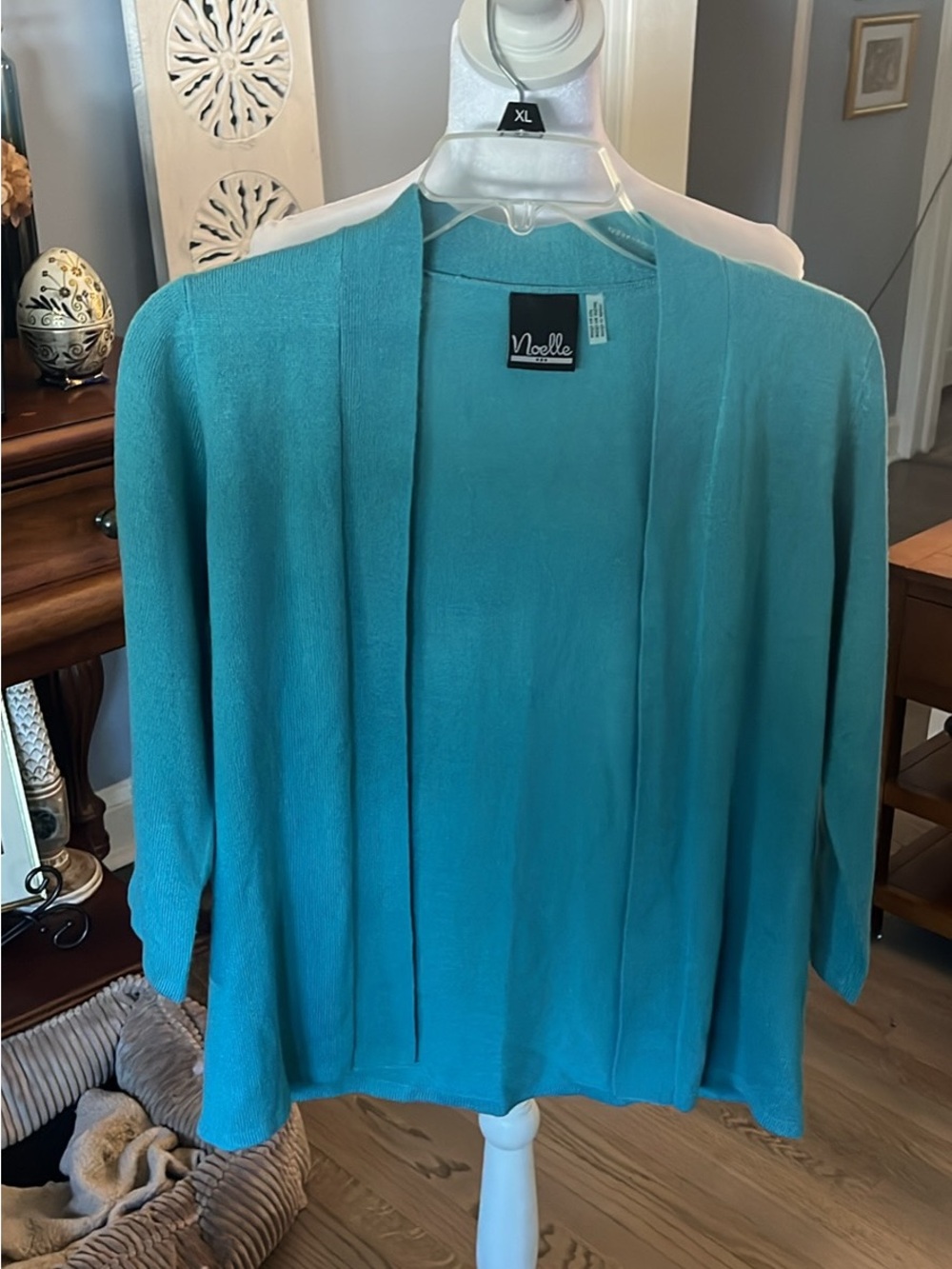 Noelle Teal Open-Front Lightweight Cardigan